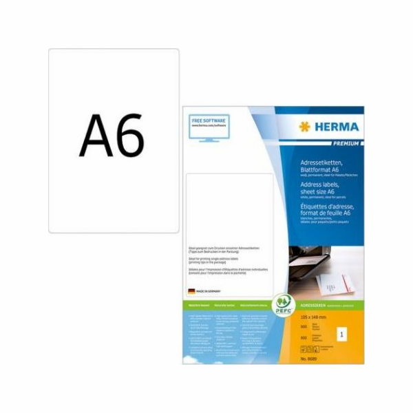 Herma Adresní štítky PREMIUM A6, 105 x 148 mm, bílé, trva...