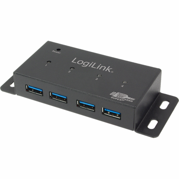 LogiLink HUB 4xUSB3.0 Aktywny Metalowa obudowa UA0149