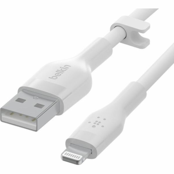 BoostCharge USB-A to Lightning silikonový kabel 2m, bílý