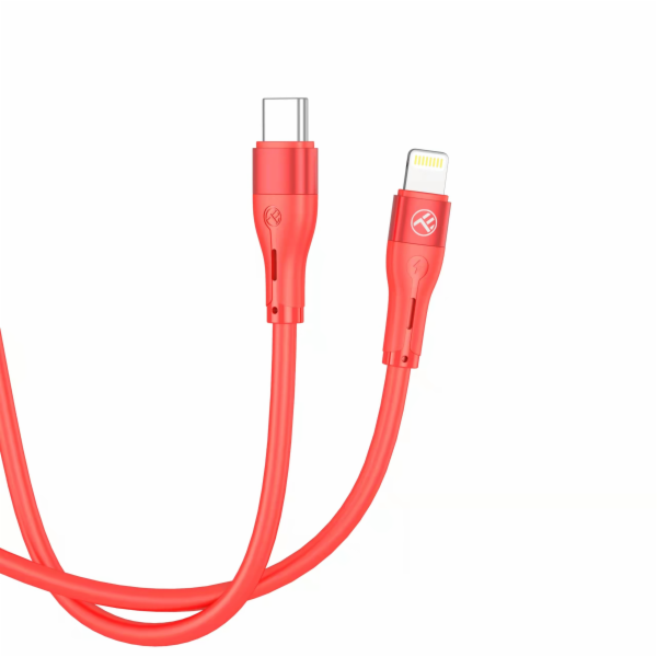 Silikonový kabel Tellur Type-C na Lightning PD30W 1m červený
