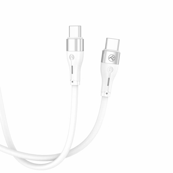 Tellur Silicone Type-C to Type-C cable PD60W 1m white