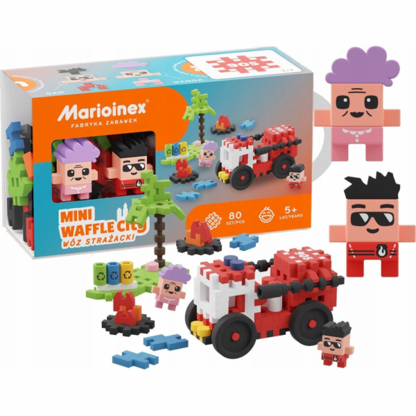 Vafle mini bloky - Hasičský vůz 80 prvků