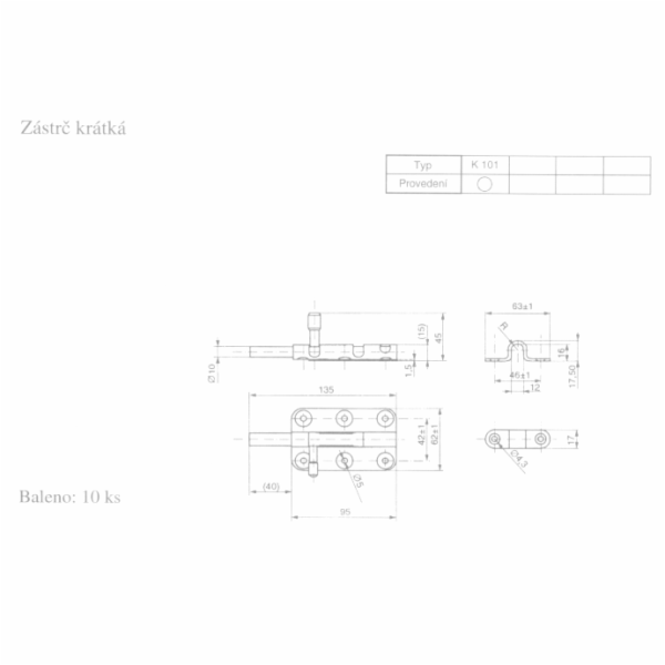 Zástrč krátká zinek K101