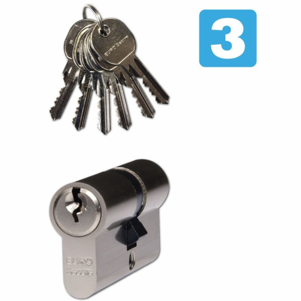 Vložka bezpečnostní 45+50 EURO Secure nikl - 6 klíčů / TB3
