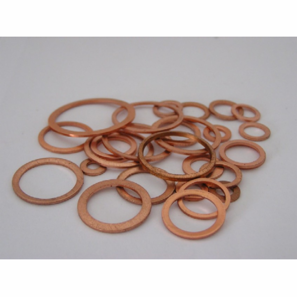 Těsnění kroužek měděný 25 ks-různé velikosti