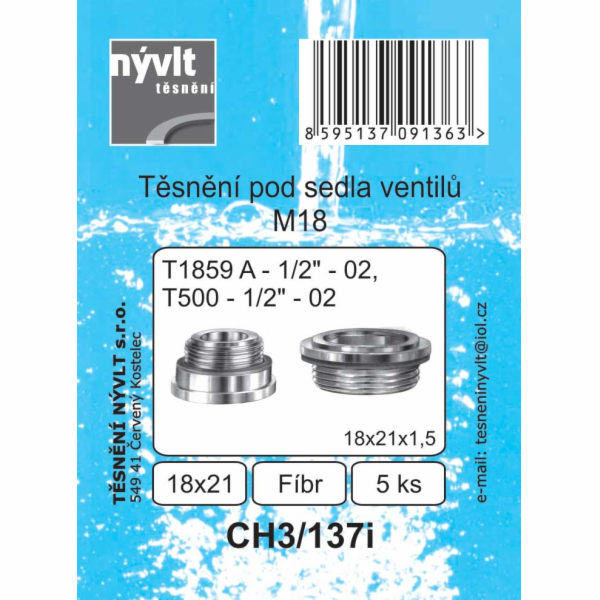 Těsnění pod sedla ventilů M18-5 ks