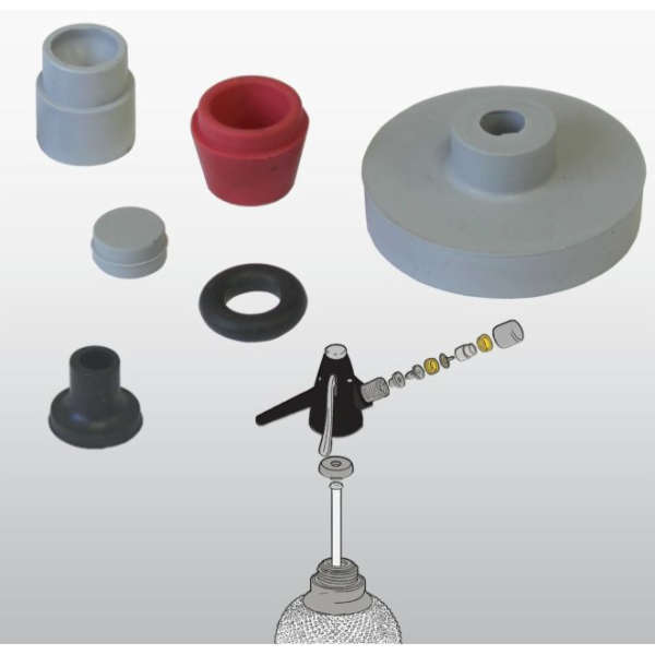 Těsnění sifonové láhve opletené