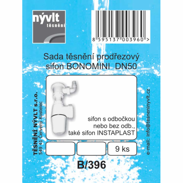 Těsnění sifonu dřezu BONOMINI DN50-9 ks