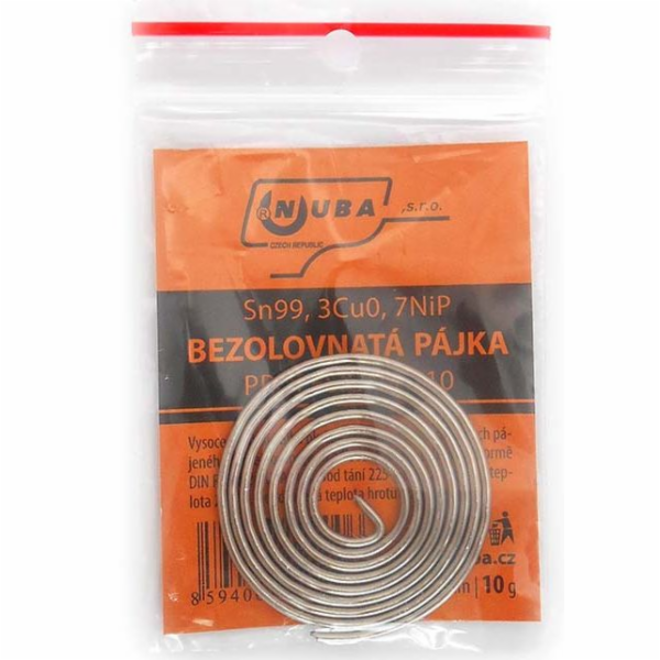 Cín bezolovnatý P1/10 Sn99.3Cu0,7 1,5 mm 10 g