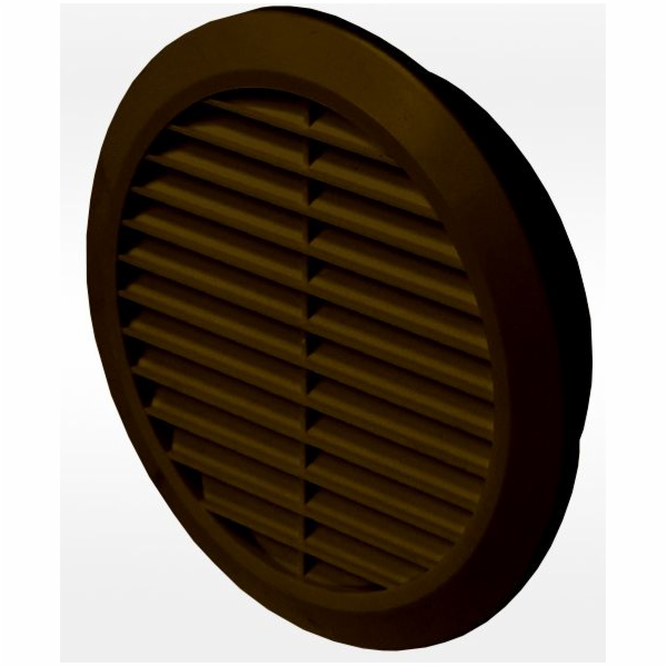 Mřížka větrací kruhová se síťovinou 100 mm hnědá