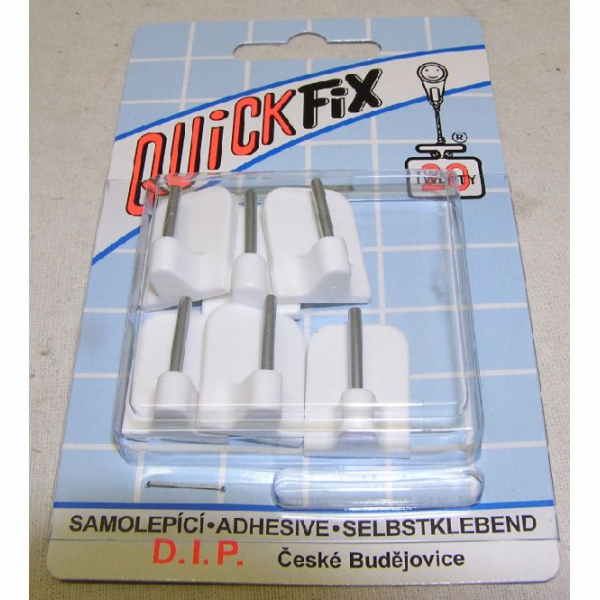 Háček k vitrážkám samolepící bílý 6ks