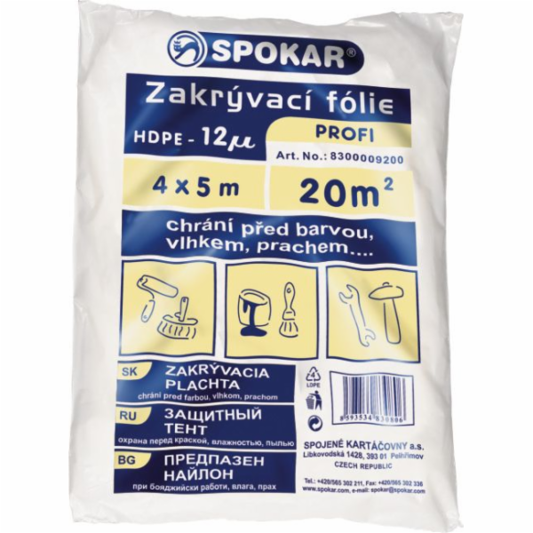 Fólie zakrývací 4x12,5 m 12my