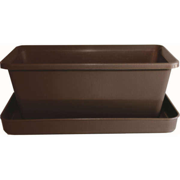 Truhlík s miskou 20 cm hnědý