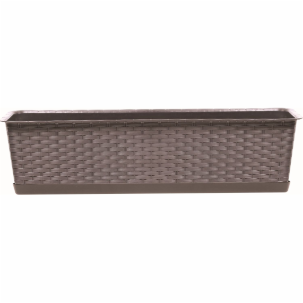 Truhlík s miskou 60 cm mocca RATOLLA imitace pleteného ra...