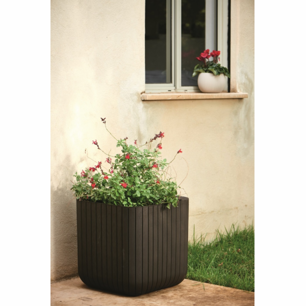 Květináč Cube Planter hnědý 29,5x29,5 cm