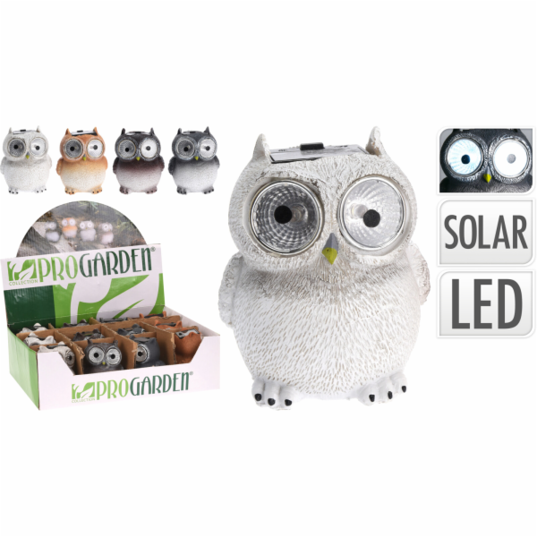Lampa solární LED sova 9x7 cm mix druhů