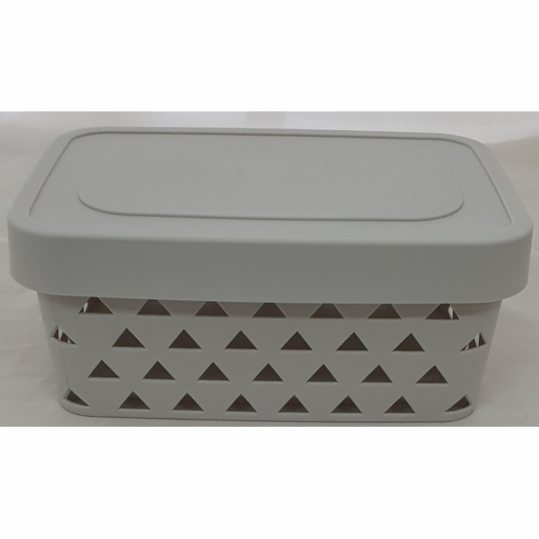 Košík s uchy a víkem 32x22x13 cm plast