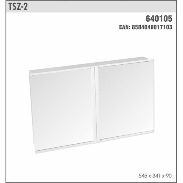 Skříňka koupelnová TSZ-2-545x341x90 mm dvoudílná