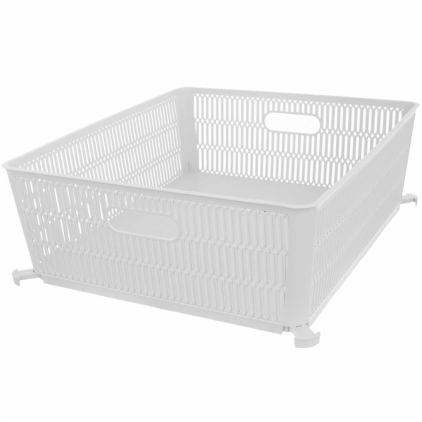 Košík stohovatelný 38x33x12,7 cm bílý plast