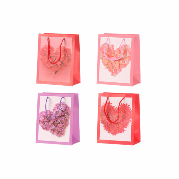 Taška dárková papírová SRDCE 23x18 cm