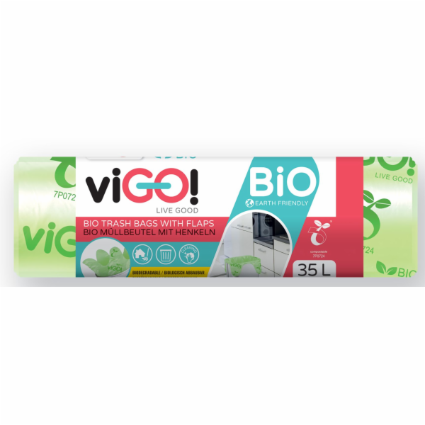 Pytel na odpadky 35 l/10 ks BIO 100% kompostovatelné s uc...