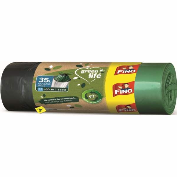 Pytel na odpadky 35 l/15 ks zatahovací recyklované Green ...
