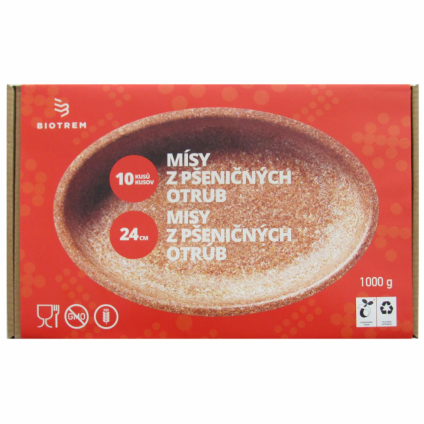 Miska oválná z pšeničných otrub 10 ks