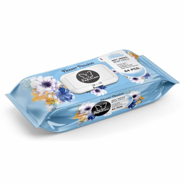Utěrky vlhčené Papilion Flowers Blue 64 ks