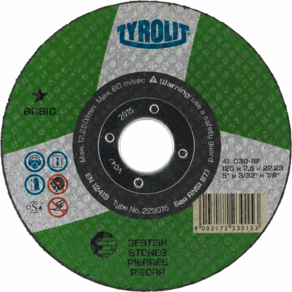 Kotouč řezný 125x2,5x22 mm na kámen a litinu Basic