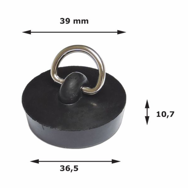 Zátka umyvadla 39 mm černá balená