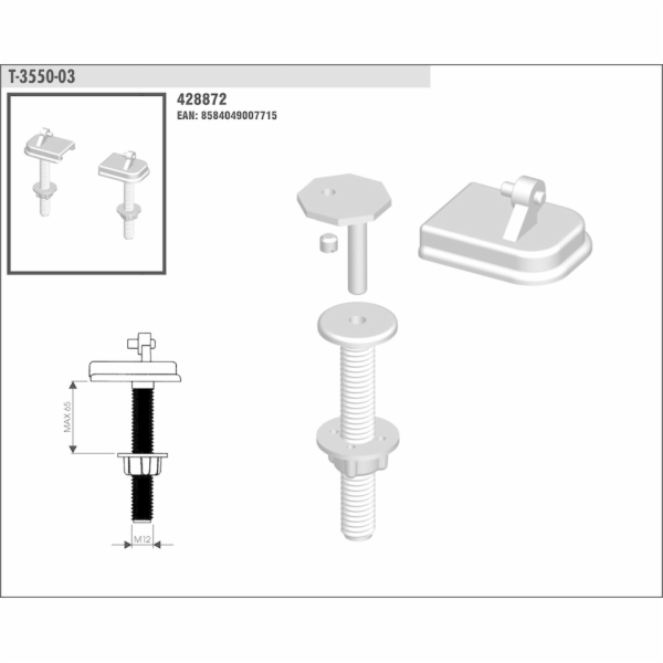 Závěs šrouby k WC sedátku T3550-03