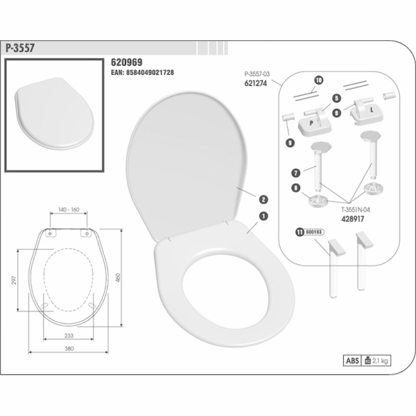 Sedátko&nbsp;WC&nbsp;P-3557