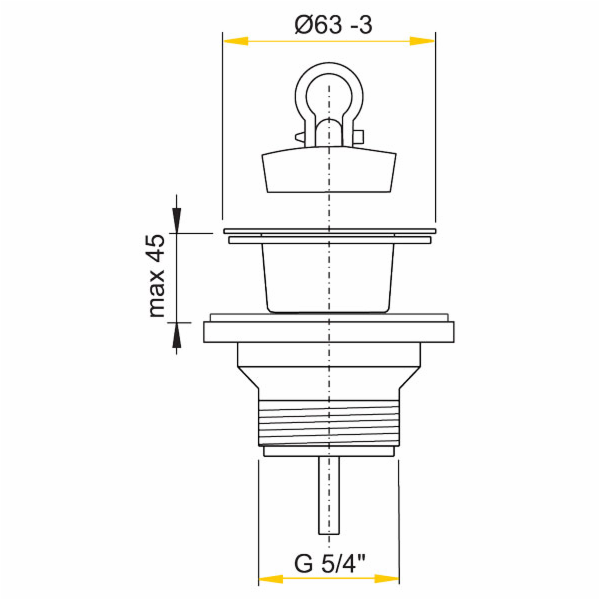 Výpusť umyvadla 5/4x63mm A32 plast