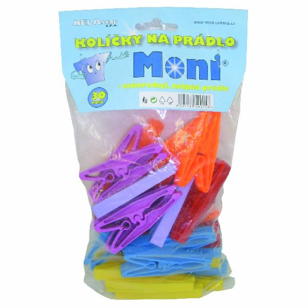 Kolíčky na prádlo 30 ks plast Moni