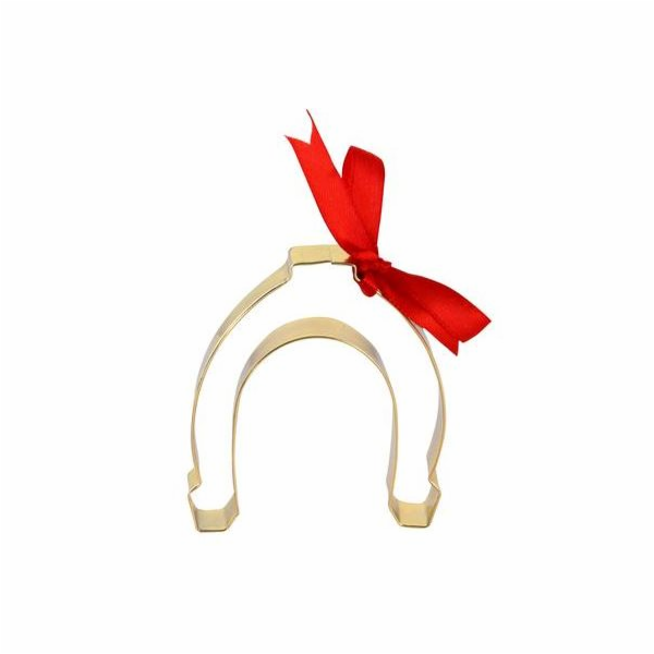 Vykrajovátko na cukroví zlatá PODKOVA 7 cm