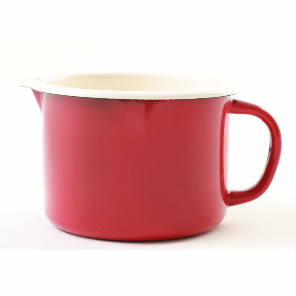 Hrnek smalt s výlevkou 1 l ELEGANT RED