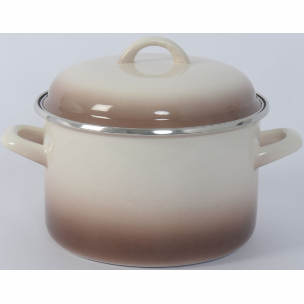 Hrnec 5 l smalt s poklicí dekor Capuccino 22 cm