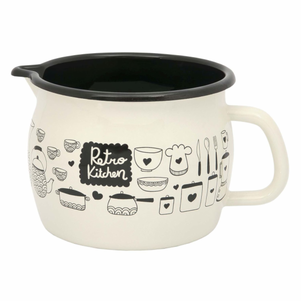 Hrnek smalt 1,3 l s výlevkou Retro Kitchen