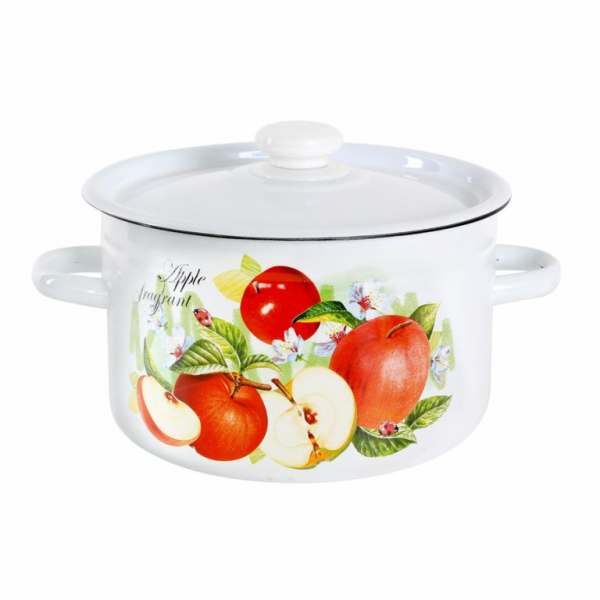 Hrnec s poklicí smalt 4,5 l dekor ovoce