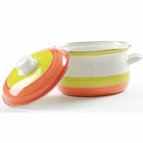 Hrnec smalt 16 cm/2,1 l Belis ART SPRING s poklicí smalt