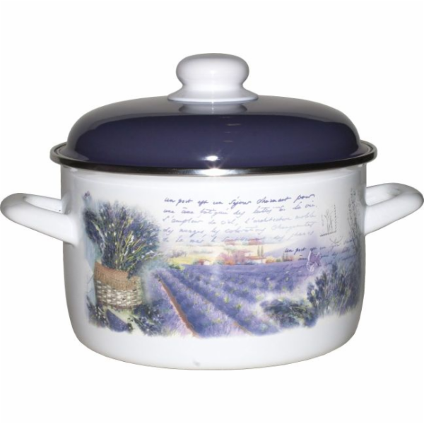 Hrnec smalt 24 cm/6,75 l s poklicí dekor levandule