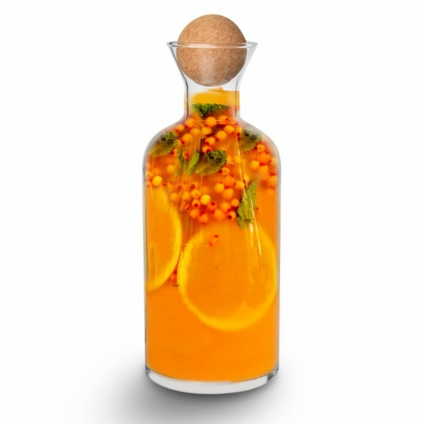 Karafa 1,3 l skleněná s korkovou zátkou