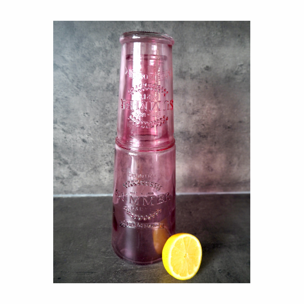 Karafa 800 ml se skleničkou 280 ml růžová