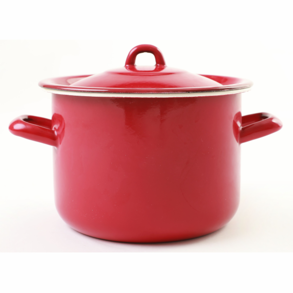 Hrnec smalt 4,5 l s poklicí ELEGANT RED 20 cm