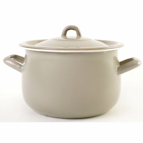 Hrnec 2,6 l smalt s poklicí Olymp Elegant šedý 16 cm