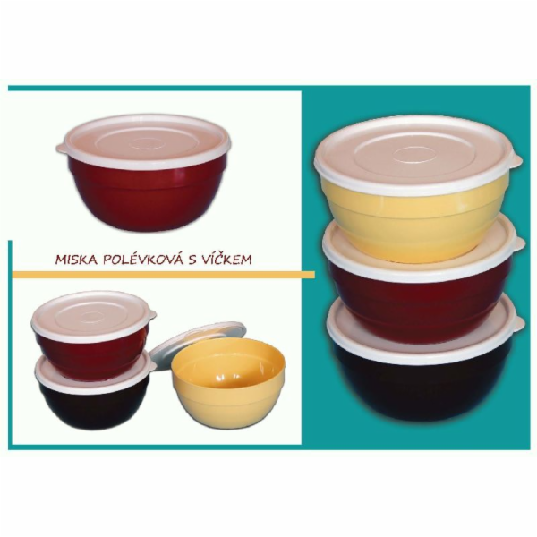 Miska polévková 13x7 cm/700 ml plastové víčko