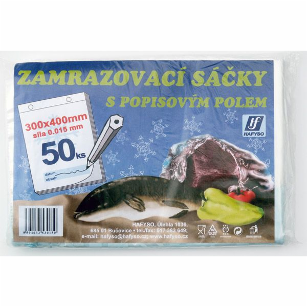 Sáček do mrazáku 50 ks 30x40 cm s popisem