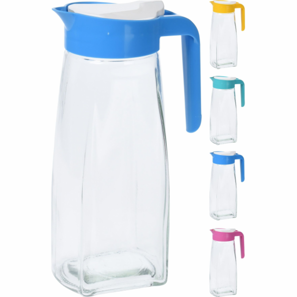 Džbán 1,5 l sklo s víčkem plast