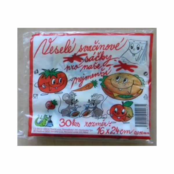 Sáček svačinový 16x24 cm blok 30 ks veselý