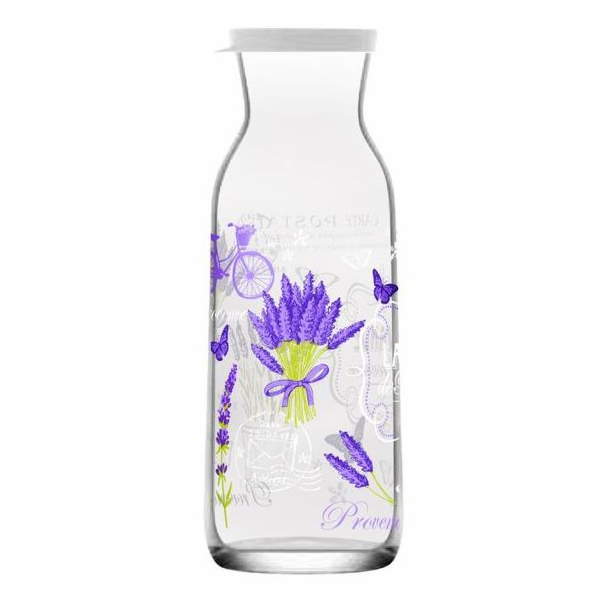 Láhev skleněná s víkem 1,2 l Provence Levandule